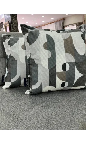 NIVEMESHOME GEOMETRISCHE ANTHRAZIT-GRÜN gemusterten 45x45 KISSENBEZUG