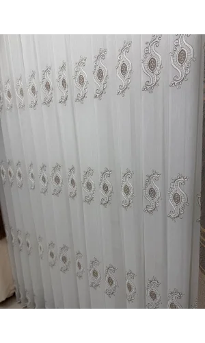 NIVEMESHOME ROYAL 4380 VISIÓN 1/2,5 CORTINA DE TUL DE BAMBÚ CON FORRO