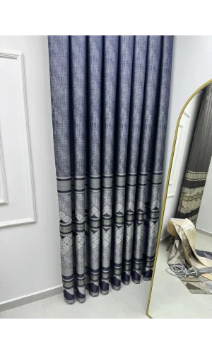 NIVEMESHOME CEYHAN V-502 BLUE 1/3 THICK PILE SHEER CURTAIN APM