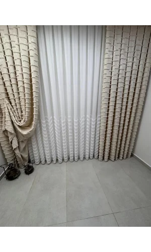 NİVEMESHOME DURU 1/3 PİLELİ TÜL PERDE APM