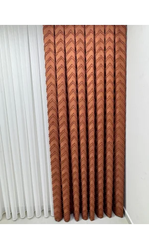 NİVEMESHOME  RİTİM KİREMİT  1/3 PİLELİ FON PERDE