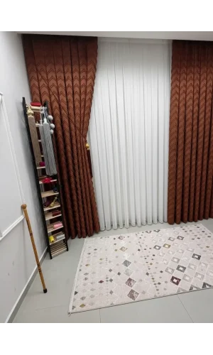 NİVEMESHOME RİTİM KİREMİT 1/3 PİLELİ FON PERDE