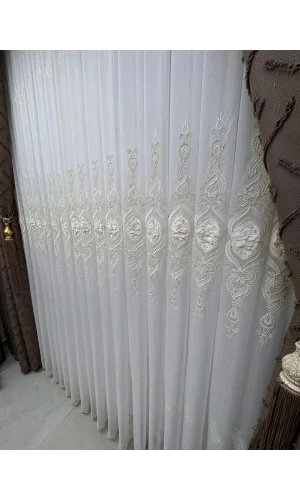 NİVEMESHOME CANSEL GOLD 1/3 PİLED TULLE CURTAIN