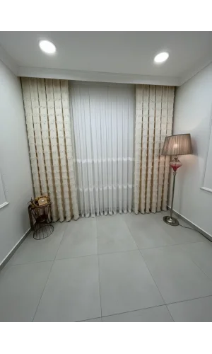 NİVEMESHOME  ARVEN  EKRU  1/3 PİLELİ FON PERDE APM