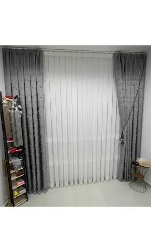 NIVEMESHOME 2075 MELODÍA ECRÚ 1/3 CORTINA DE TUL DE BAMBÚ PLEGABLE