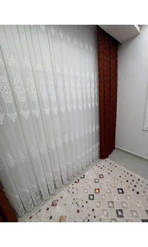 NİVEMESHOME 4528 ASEL 1/2,5 PİLELİ TÜL PERDE APM