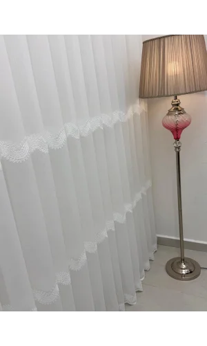 NİVEMESHOME PERLİNA 101 EKRU  1/2,5  PİLELİ TÜL PERDE APM