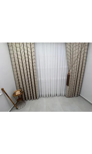 NİVEMESHOME NEUE SAISON SILBER GLÄNZENDE 3-BAND 1/2,5 SCHALAUF TÜLL VORHANG APM