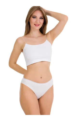 BERRAK 11688 KADIN LAZER KESİM KÜLOT BEYAZ