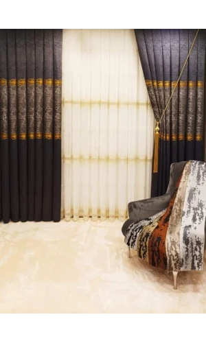 DORA LACİVERT 1/3 SIK PİLE FON PERDE APM