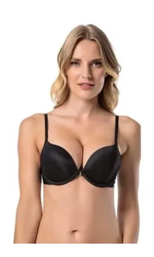 DER GARTEN 7034 SCHWARZER BH MIT MIKROBESCHICHTUNG, DER 2 GRÖSSEN GRÖSSER AUSSIEHT