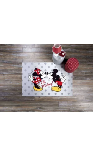 TAPPETO PES DISNEY CON LICENZA MICKEY & MINNIE 80*140