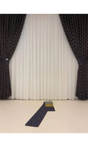 MUCHO LAMER LACİVERT-GOLD 1/3 SIK PİLE FON PERDE APM