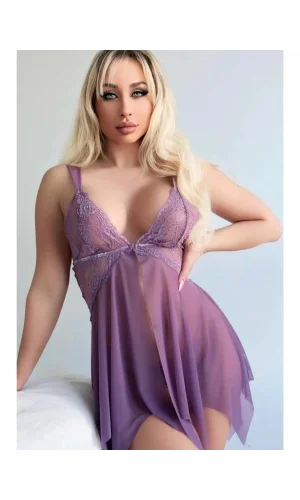 NİVEMESHOME 3638 FANTAZİ GECELİK MOR NIGHTLIGHT