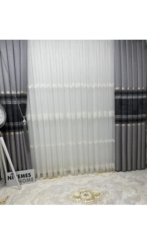 NİVEMESHOME 1/3 DICHTE PLEAT LOUVRE-HINTERGRUNDVORHANG APM