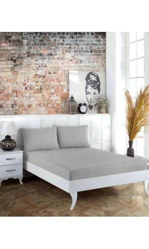 LENZUOLO CON ANGOLO GRIGIO 160*200 MISURA PER MATERASSO