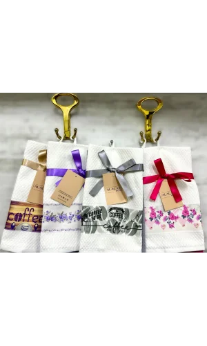 NİVEMESHOME 2 PIECE GRAY-WHITE ASSORTED MODEL KITCHEN TOWEL