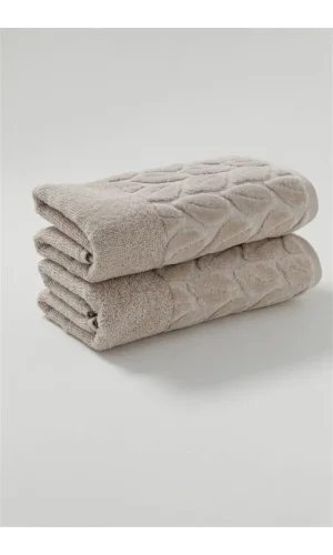 NİVEMESHOME 249 HAZAL BEJ JAKARLI HAVLU NURPAK