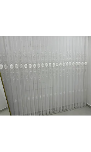 NİVEMESHOME 3158 VALERİA GOLD 1/2,5 PİLELİ BAMBU TÜL PERDE