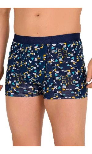 NİVEMESHOME 4480 MENS LYCRALI COTTON BOXER WITH LETTER AND NUMBER PATTERN L CLEAR