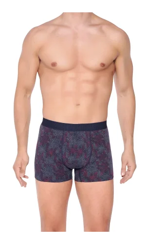 NİVEMESHOME 4480 MENS LYCRALI COTTON BOXER NAVY RED PATTERNED XL CLEAR