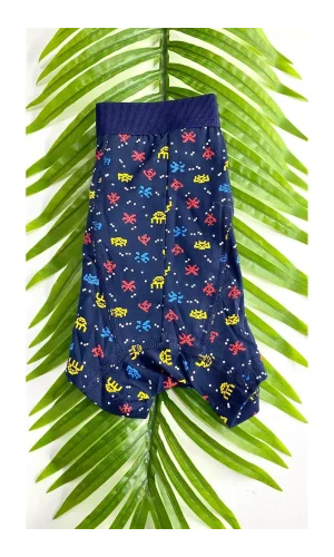 NIVEMESHOME 4480 MENS LYCRALI COTTON BOXER NAVY PACKMAN PATTERNED XL CLEAR