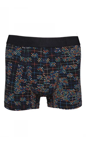 NIVEMESHOME 4480 MENS LYCRALI COTTON BOXER DOT PATTERNED L CLEAR