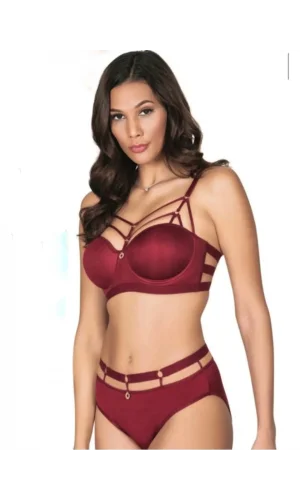 NİVEMESHOME 5045 BİYE ŞERİTLİ HALKALI SÜTYEN TAKIMI BORDO BDN:90 LE JARDİN