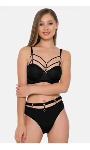 NİVEMESHOME 5045 BİYE ŞERİTLİ HALKALI SÜTYEN TAKIMI SİYAH BDN:80 LE JARDİN