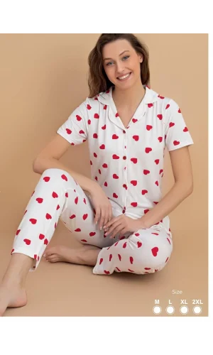 NİVEMESHOME 5797 STİL MİLAN DÜĞMELİ PYJAMA TAKIMI