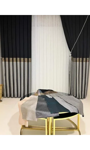 NİVEMESHOME ANTHRAZIT-GRAU 1/3 DICHT GEFÜTTERTE PANEELVORHANG APM