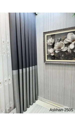 NİVEMESHOME ASLIHAN ANTRASİT FT632116 V-2505 1/3 SIK PİLE FON PERDE APM