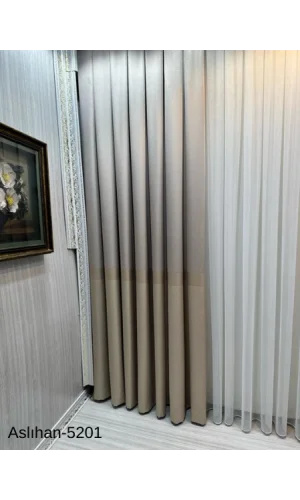 NİVEMESHOME ASLIHAN VİZON FT632116 V-5201 1/3 DENSIDAD DE PELO GRUESO CORTINA DE PANEL APM