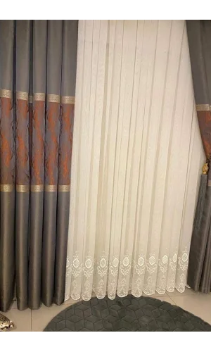 NİVEMESHOME ASTER BESTICKTE 1/3 DICHTEN SCHICHT VORHANG APM