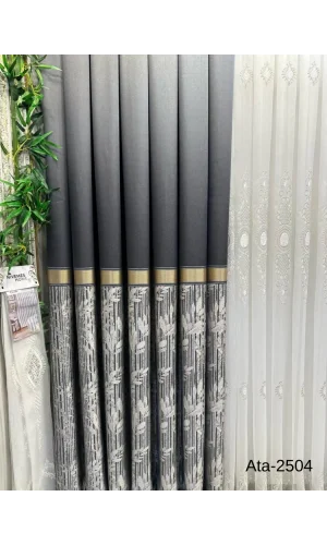 NİVEMESHOME ATA FT614168 V-2504 Антрацит 1/3 плотные жаккардовые занавеси APM