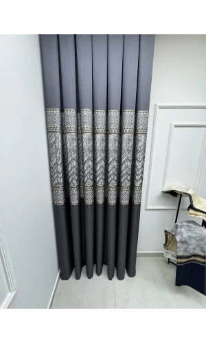 NIVEMESHOME ALIŞVERİŞ DESİN:632349 2504 ANTRASİT 1/3 SIK YÜNLÜ KUMAŞ FON PERDE APM