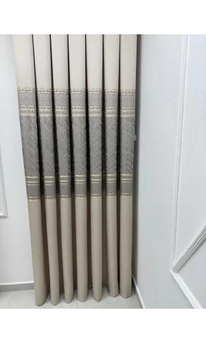 NİVEMESHOME AVŞA DESEN:632349 5204 VİZON 1/3 SIK PİLE FON PERDE APM