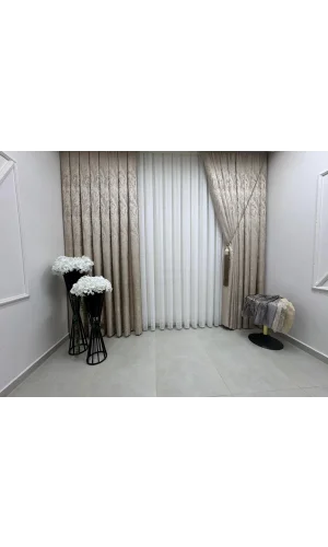 NİVEMESHOME BADE V_5206 1/3 SIK PİLELİ FON PERDE APM