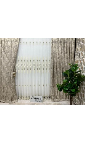 NİVEMESHOME BELLA 1/3 DİK PİLİLİ TÜL PERDE APM