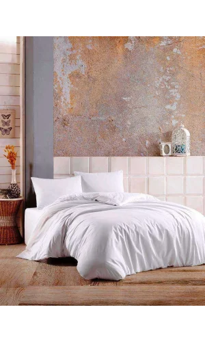 NIVEAHOME WEISS 100% BAUMWOLLE DOPPELBETT-BETTWÄSCHE-SET