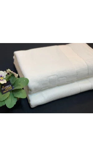 NİVEMESHOME BEYAZ 90X150 LOGOLU BANYO HAVLUSU