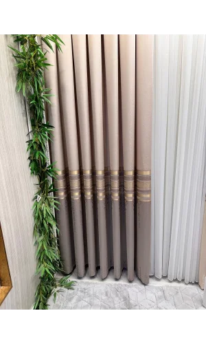 NİVEMESHOME BEYZADE FT614338 V-5202 VİZON 1/3 SIK PİLELİ FON PERDE APM