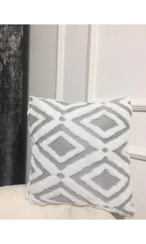 NİVEMESHOME BOHEM PUNCH GREY DECORATIVE CUSHION PILLOW COVER 44X44 CM
