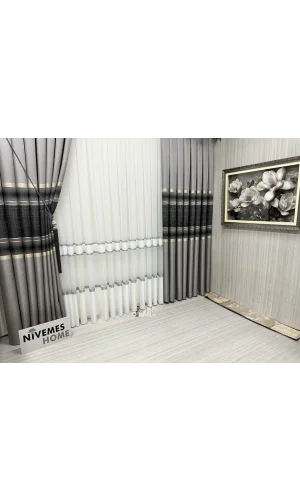 NİVEMESHOME BONİSSA 1/3 SIK PİLELİ TÜL PERDE APM