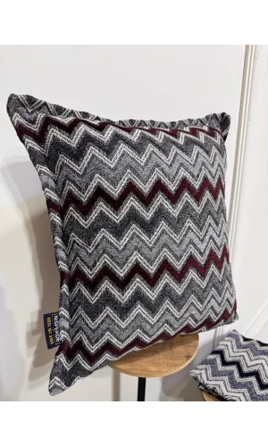 NİVEMESHOME BORDEAUX GRAU KISSENBEZUG 45X45