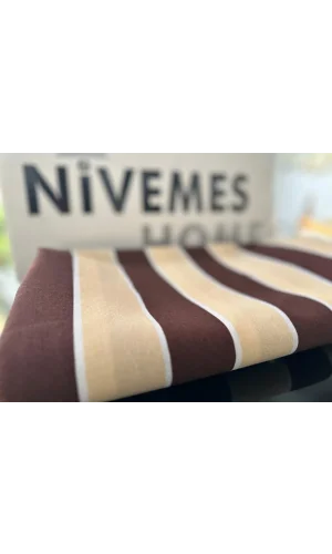 NİVEMESHOME BRANDA KAHVE - KREM BALKON PERDESİ