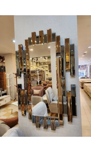 NİVEMESHOME BÜYÜK BOY GOLD 74X121 DEKORATİF BOY AYNASI