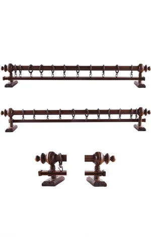 NİVEMESHOME Walnut Wood Rustic Curtain Rod/Rail Rustic Tube 200 CM
