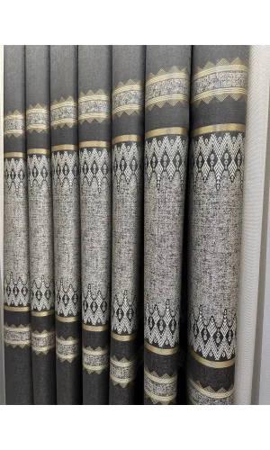 NİVEMESHOME DAMLA FT614337 V-2504 ANTRAZIT 1/3 DICKE FALTENDE VORHANG APM