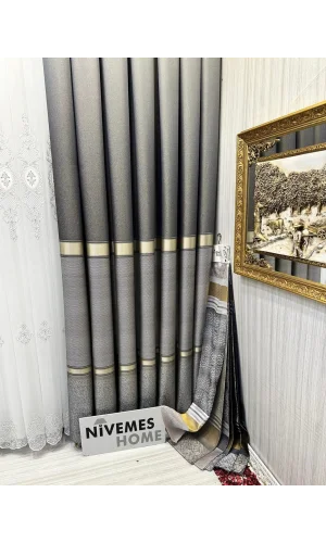 NİVEMESHOME DENİZ FT614177 V-2503 TAŞ 1/3 SIK PİLELİ FON PERDE APM